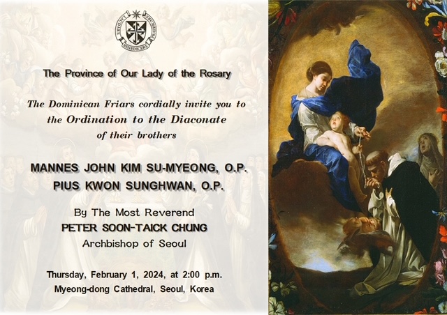 Invitation of the Diaconate Ordination from Korea!